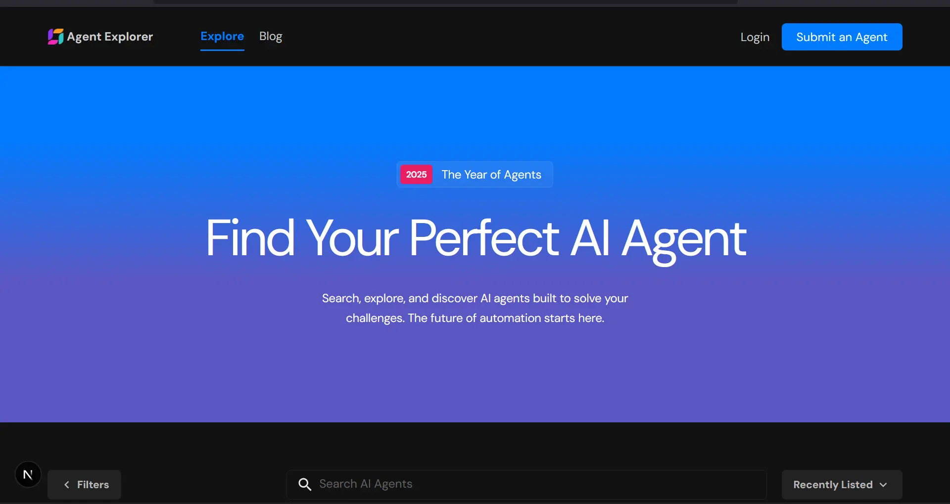 explore page desktop